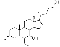 (3alpha,5beta,6beta,7alpha)-6-Ethylcholane-3,7,24-triol molecular structure (CAS 1632118-70-7)