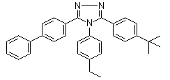 3-(4-tert-Butylphenyl)-4-(4-ethylphenyl)-5-(4-biphenylyl)-1,2,4-triazole molecular structure (CAS 163226-12-8)