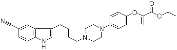 5-[4-[4-(5-Cyano-1H-indol-3-yl)butyl]-1-piperazinyl]-2-benzofurancarboxylic acid ethyl ester molecular structure (CAS 163521-11-7)