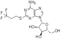 结构式 CAS# 163706-51-2, 2-[(3,3,3-三氟丙基)硫基]腺苷
