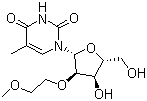 结构式 CAS# 163759-49-7, 2'-O-(2-甲氧基乙基)-5-甲基尿苷