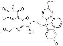 5'-O-[Bis(4-methoxyphenyl)phenylmethyl]-2'-O-(2-methoxyethyl)-5-methyluridine molecular structure (CAS 163759-50-0)