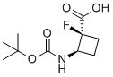 trans-2-((tert-Butoxycarbonyl)amino)-1-fluorocyclobutane-1-carboxylicacid molecular structure (CAS 1639454-74-2)