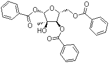 2-C-Methyl-1,3,5-tri-O-benzoyl-alpha-D-ribofuranoside molecular structure (CAS 16434-48-3)