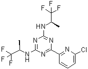6-(6-Chloro-2-pyridinyl)-N2,N4-bis[(1R)-2,2,2-trifluoro-1-methylethyl]-1,3,5-triazine-2,4-diamine molecular structure (CAS 1644545-52-7)