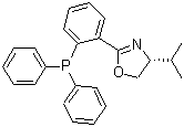 structure of CAS# 164858-78-0, (R)-(+)-2-[2-(Diphenylphosphino)phenyl]-4-isopropyl-2-oxazoline;(4R)-(+)-4,5-Dihydro-2-(2'-(diphenylphosphino)phenyl)-4-isopropyloxazole