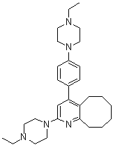 2-(4-Ethyl-1-piperazinyl)-4-[4-(4-ethyl-1-piperazinyl)phenyl]-5,6,7,8,9,10-hexahydro-cycloocta[b]pyridine molecular structure (CAS 1648791-23-4)