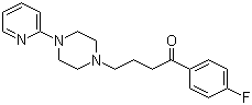 结构式 CAS# 1649-18-9, 阿扎哌隆; 1-(4-氟苯基)-4-[4-(2-吡啶基)-1-哌嗪]-1-丁酮