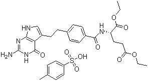 结构式 CAS# 165049-28-5, N-[4-[2-(2-氨基-4,7-二氢-4-氧代-1H-吡咯并[2,3-d]嘧啶-5-基)乙基]苯甲酰]-L-谷氨酸二乙酯对甲苯磺酸盐