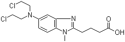 结构式 CAS# 16506-27-7, 宾达氮芥; 苯达莫司汀; 4-[5-[双(2-氯乙基)氨基]-1-甲基苯并咪唑-2-基]丁酸