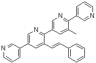结构式 CAS# 1651890-44-6, 3'-甲基-3''-[(1E)-2-苯乙烯基]-3,2':5',2'':5'',3'''-四联吡啶