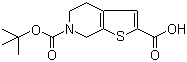结构式 CAS# 165947-51-3, 6-(叔丁氧羰基)-4,5,6,7-四氢噻吩并[2,3-c]吡啶-2-羧酸