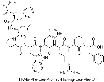 L-Alanyl-L-phenylalanyl-L-leucyl-L-prolyl-L-tryptophyl-L-histidyl-L-arginyl-L-leucyl-L-phenylalanine molecular structure (CAS 166188-11-0)