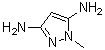 structure of CAS# 16675-35-7, 1-Methyl-1H-pyrazole-3,5-diamine;3,5-Diamino-1-methylpyrazole