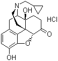 结构式 CAS# 16676-29-2, 盐酸纳曲酮; 17-环丙基甲基-4,5-环氧-3,14-二羟基吗啡喃-6-酮盐酸盐