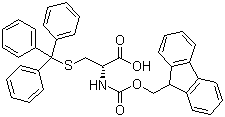 structure of CAS# 167015-11-4, N-Fmoc-S-trityl-D-cysteine;N-(9-Fluorenylmethoxycarbonyl)-S-trityl-D-cysteine; Fmoc-D-Cys(Trt)-OH