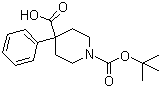 4-苯基哌啶-1,4-二甲酸 1-叔丁酯分子结构 (CAS 167262-68-2)