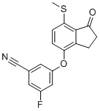 3-Fluoro-5-((7-(methylthio)-1-oxo-2,3-dihydro-1H-inden-4-yl)oxy)benzonitrile molecular structure (CAS 1672665-69-8)
