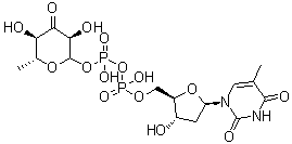 胸苷 5'-二磷酸酯 4-氧代-6-脱氧-D-葡萄糖分子结构 (CAS 16752-71-9)