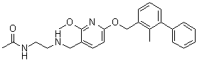 N-[2-[[[2-Methoxy-6-[(2-methyl[1,1'-biphenyl]-3-yl)methoxy]-3-pyridinyl]methyl]amino]ethyl]acetamide molecular structure (CAS 1675203-84-5)