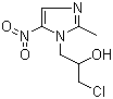 structure of CAS# 16773-42-5, Ornidazole;1(3-chloro-2-hydroxypropyl)-2-methyl-5-nitro imidazole; alpha-(chloromethyl)-2-methyl-5-nitro-1H-Imidazole-1-ethanol