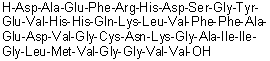 L-alpha-Aspartyl-L-alanyl-L-alpha-glutamyl-L-phenylalanyl-L-arginyl-L-histidyl-L-alpha-aspartyl-L-serylglycyl-L-tyrosyl-L-alpha-glutamyl-L-valyl-L-histidyl-L-histidyl-L-glutaminyl-L-lysyl-L-leucyl-L-valyl-L-phenylalanyl-L-phenylalanyl-L-alanyl-L-alpha-glutamyl-L-alpha-aspartyl-L-valylglycyl-L-cysteinyl-L-asparaginyl-L-lysylglycyl-L-alanyl-L-isoleucyl-L-isoleucylglycyl-L-leucyl-L-methionyl-L-valylglycylglycyl-L-valyl-L-valine molecular structure (CAS 1678415-32-1)