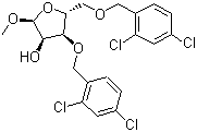1-Methyl-3,5-bis-O-(2,4-dichlorobenzyl)-alpha-D-ribofuranoside molecular structure (CAS 168427-35-8)