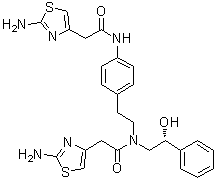 (R)-2-(2-Aminothiazol-4-yl)-N-(4-(2-(2-aminothiazol-4-yl)acetamido)phenethyl)-N-(2-hydroxy-2-phenylethyl)acetamide molecular structure (CAS 1684452-83-2)