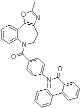 N-[4-[(4,5-Dihydro-2-methyl-6H-oxazolo[4,5-d][1]benzazepin-6-yl)carbonyl]phenyl][1,1'-biphenyl]-2-carboxamide molecular structure (CAS 168626-93-5)