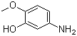 structure of CAS# 1687-53-2, 5-Amino-2-methoxyphenol;3-Hydroxy-4-methoxyaniline