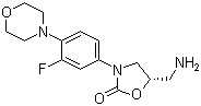 structure of CAS# 168828-90-8, (S)-5-(Aminomethyl)-3-(3-fluoro-4-morpholinophenyl)oxazolidin-2-one;(5S)-5-(Aminomethyl)-3-(3-fluoro-4-morpholinophenyl)-1,3-oxazolidin-2-one; (S)-(-)-5-Aminomethyl-3-(3-fluoro-4-morpholinophenyl)-1,3-oxazolidin-2-one; (S)-N-[[3-[3-Fluoro-4-(4-morpholinyl)phenyl]-2-oxo-5-oxazolidinyl]methyl]amine
