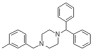 1-(二苯基甲基)-4-(间甲基苄基)哌嗪分子结构 (CAS 16896-82-5)