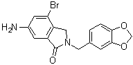 6-氨基-2-(1,3-苯并二氧杂环戊烯-5-基甲基)-4-溴-2,3-二氢-1H-异吲哚-1-酮分子结构 (CAS 169043-96-3)