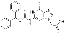 2-[[(Diphenylmethoxy)carbonyl]amino]-1,6-dihydro-6-oxo-9H-purine-9-acetic acid molecular structure (CAS 169287-79-0)