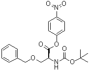 叔丁基氧羰基-O-苄基-L-丝氨酸对硝基苯基酯分子结构 (CAS 16948-39-3)