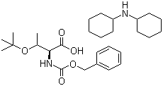 结构式 CAS# 16966-07-7, Cbz-O-叔丁基-L-苏氨酸二环己胺盐; N-苄氧羰基-O-叔丁基-L-苏氨酸二环己胺盐
