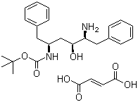 [2S,3S,5S]-2-Amino-3-hydroxy-5-tert-butyloxycarbonylamino-1,6-diphenylhexane fumarate salt molecular structure (CAS 169870-03-5)
