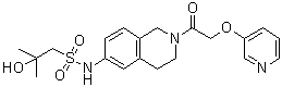 structure of CAS# 1698878-14-6, 2-Hydroxy-2-methyl-N-[1,2,3,4-tetrahydro-2-[2-(3-pyridinyloxy)acetyl]-6-isoquinolinyl]-1-propanesulfonamide