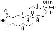 (5beta,17beta)-17-Hydroxy-17-(methyl-d3)-2'H-androst-2-eno[3,2-c]pyrazol-5'(1'H)-one molecular structure (CAS 170082-17-4)