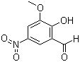 structure of CAS# 17028-61-4, 3-Methoxy-5-nitrosalicylaldehyde;2-Hydroxy-3-methoxy-5-nitrobenzaldehyde; 5-Nitro-o-vanillin; NSC 206206