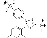 4-[5-(2,4-Dimethylphenyl)-3-(trifluoromethyl)-1H-pyrazol-1-yl]benzenesulfonamide molecular structure (CAS 170570-09-9)