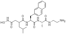 N-[2-[2-(Hydroxyamino)-2-oxoethyl]-4-methyl-1-oxopentyl]-3-(2-naphthalenyl)-L-alanyl-N-(2-aminoethyl)-L-alaninamide molecular structure (CAS 171235-71-5)