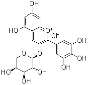 Delphinidin 3-alpha-L-arabinopyranoside molecular structure (CAS 171370-55-1)
