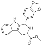 (1S,3S)-Methyl 1-(benzo[d][1,3]dioxol-5-yl)-2,3,4,9-tetrahydro-1H-pyrido[3,4-b]indole-3-carboxylate molecular structure (CAS 171596-43-3)
