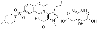 Sildenafil citrate molecular structure (CAS 171599-83-0)