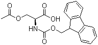 结构式 CAS# 171778-17-9, O-乙酰基-N-[(9H-芴-9-甲氧基)羰基]-L-丝氨酸