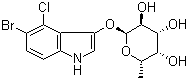 structure of CAS# 171869-92-4, 5-Bromo-4-chloro-1H-indol-3-yl 6-deoxy-alpha-L-galactopyranoside