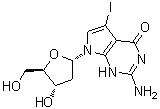 structure of CAS# 172163-62-1, 7-Deaza-2'-deoxy-7-iodoguanosine;7-Iodo-7-deaza-2'-deoxyguanosine