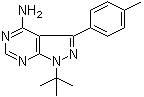 1-(1,1-Dimethylethyl)-3-(4-methylphenyl)-1H-pyrazolo[3,4-d]pyrimidin-4-amine molecular structure (CAS 172889-26-8)