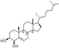 3beta,4beta-二羟基胆甾-5-烯分子结构 (CAS 17320-10-4)